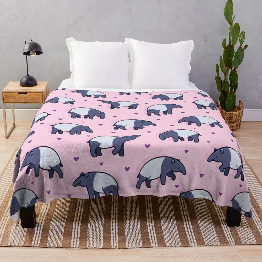 

Tiny Tapirs Throw Blanket blanket lace sleeping bag blanket blankets for sofas cotton knit blanket