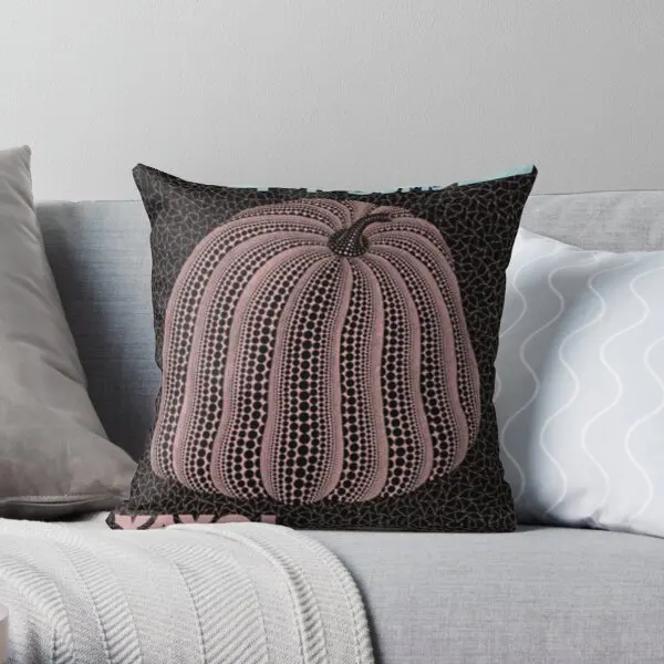 

Yayoi Kusama Pink Pumpkin Black Printing Throw Pillow Cover Cushion Bed Comfort Fashion Car Bedroom Square Pillows not include