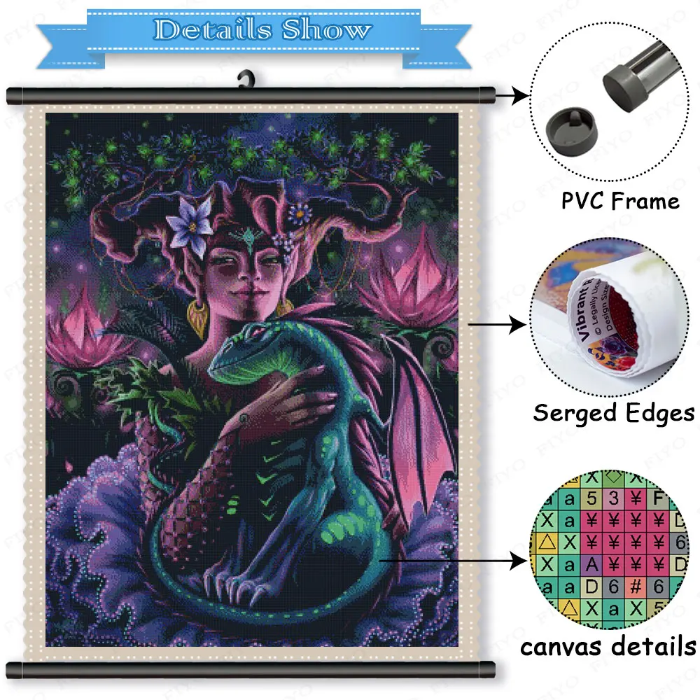 Картина с рамкой из страз фантазия искусственное аниме искусственная вышивка 5D