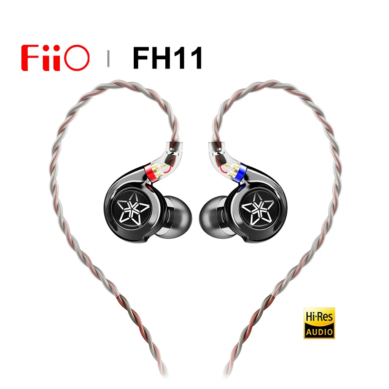 Гибридные наушники-вкладыши FiiO FH11 1DD + 1BA, IEM Hi-Res аудио со съемным кабелем 0,78 мм, проводные Hi-Fi стереонаушники