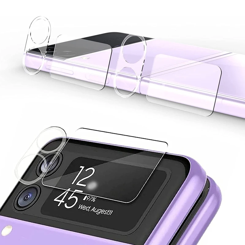 

For Samsung Galaxy Z Flip 3 5G Camera Lens Glass & Rear Screen Protector Anti-Scratch Film Full Protection on For Galaxy Z Flip3