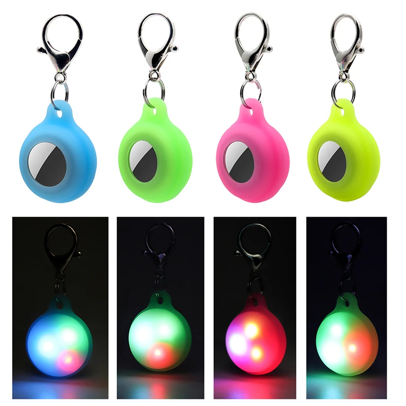 

Luminous display Airtag Protective Case Silicone Pets Anti-lost Watchband Locator Tracker Strap Cover For Apple AirTags