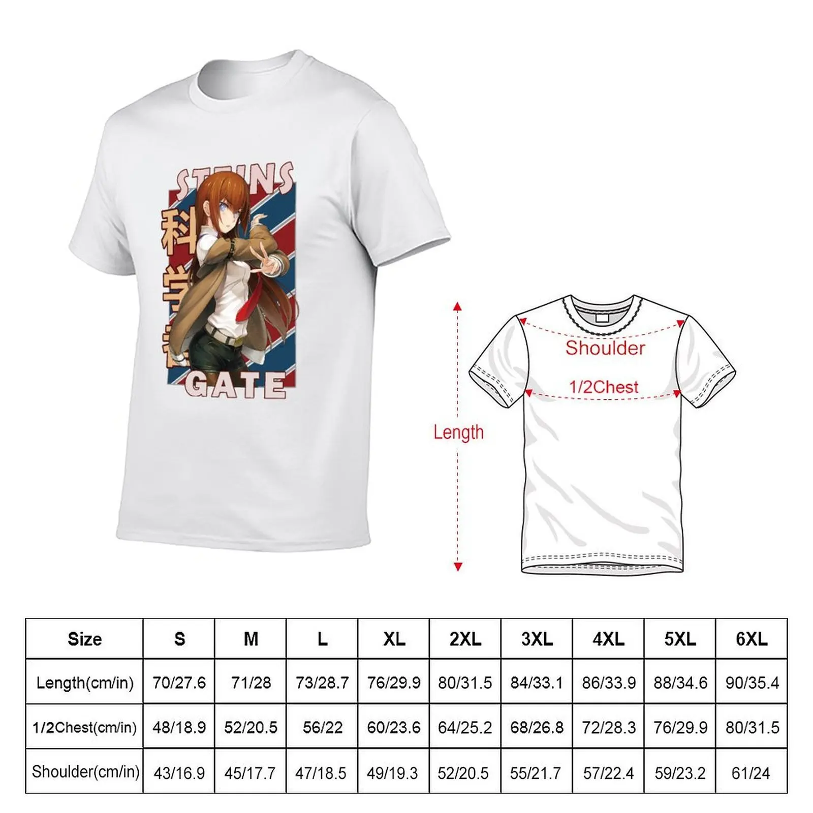 Фото Футболка с дизайном аниме Kurisu Makise Steins Gate Shutainzu Gēto Zero, спортивная быстросохнущая футболка для мужчин №2