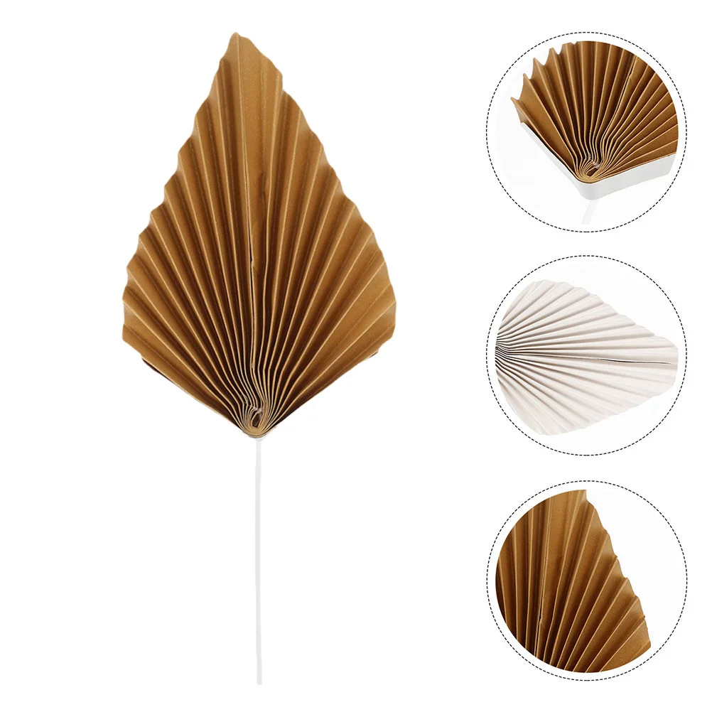 

12 Pcs Palm Leaf Insert Party Cake Decor Gold Golden Girls Decoration Favors Picks Paper Folding Shaped Birthday