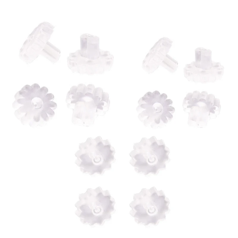 

100 Pcs Gear/Daisy-shaped Ear Bunch Transparent Ear Back Safe Plastic Ear Plugs