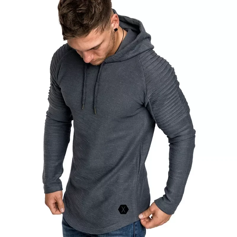

New in Mens Hoodies Men Solid Color Hooded Slim Sweatshirt Mens Hoodie Hip Hop Hoodies Sportswear Tracksuit trapstar y2k hoodies