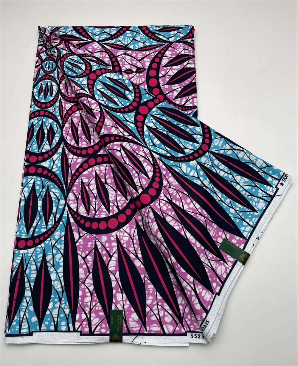 

100% оригинальная настоящая супер ткань анкарская ткань Африканская восковая ткань анкарская блочная печать батик голландская Ткань 6 ярдов ...