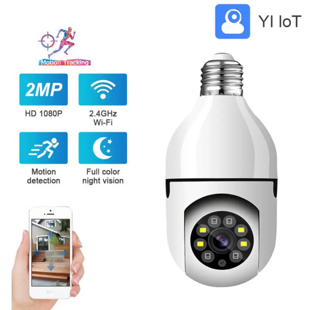 

Not Installed Camera Automatic Human Tracking Full Color Night Wifi Camera 1080p E27 Ptz Home Security Bulb