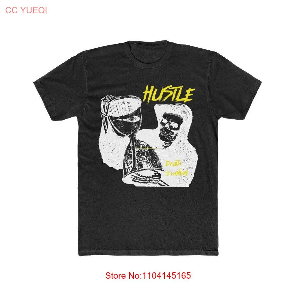 Мужская футболка Hustle Death is Waiting Skull Reaper с длинными или короткими рукавами