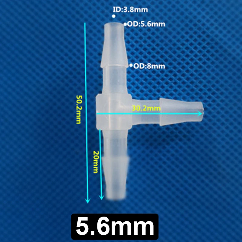 T-type Tee Hose Connector PP Plastic Non-toxic Odorless Food-grade Diameter 1.6mm~25mm Y-type L-type Straight Connector 2~5Pcs