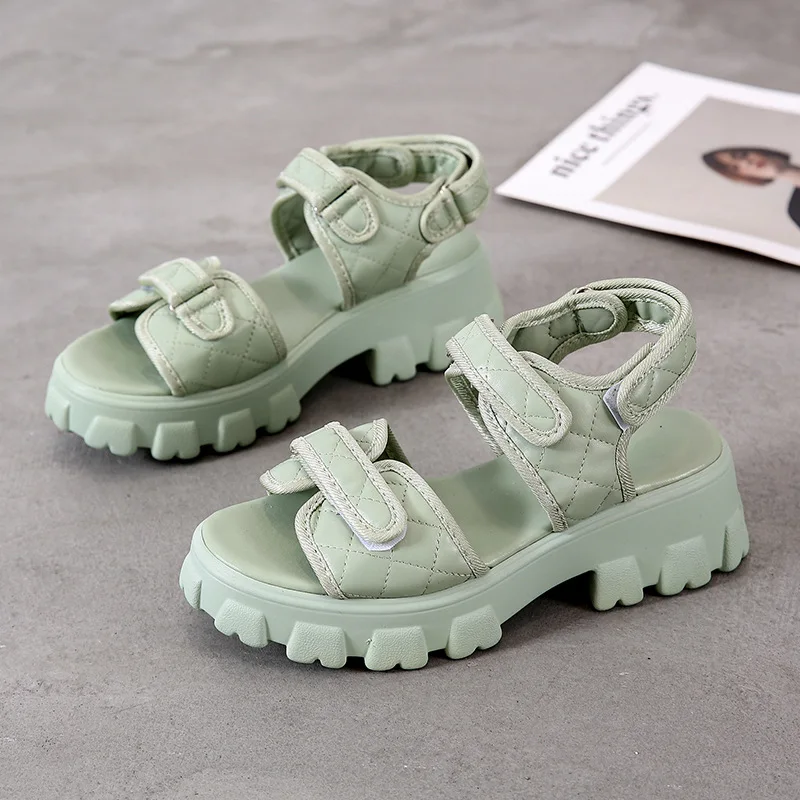 

Velcro Sandals Summer New Large Size Platform Sandals Foreign Trade Cross-border Round Head Small Fragrance Sandals