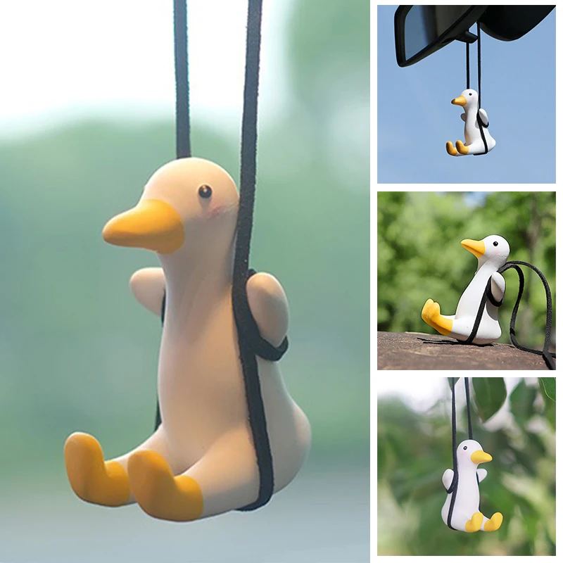 

Little Duck Swing Pendant with Hanging Rope Car Ornament Bag Personal Belongings Bring Good Luck Fancy Home Decoration