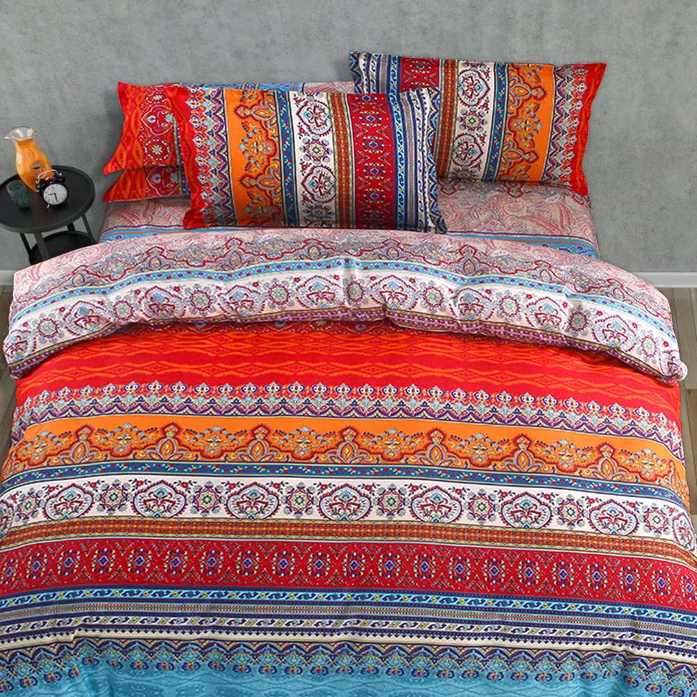 

National Style Quilt Cover Pillow Case Mandala Printed Comforter Duvet Cover for Bedroom Hotel Living Room Dormitory