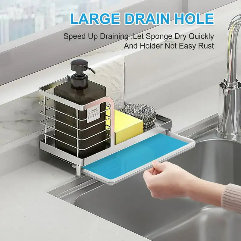 

Caddy Sponge Brush Holder Stainless Steel Kitchen Accessories Organizer