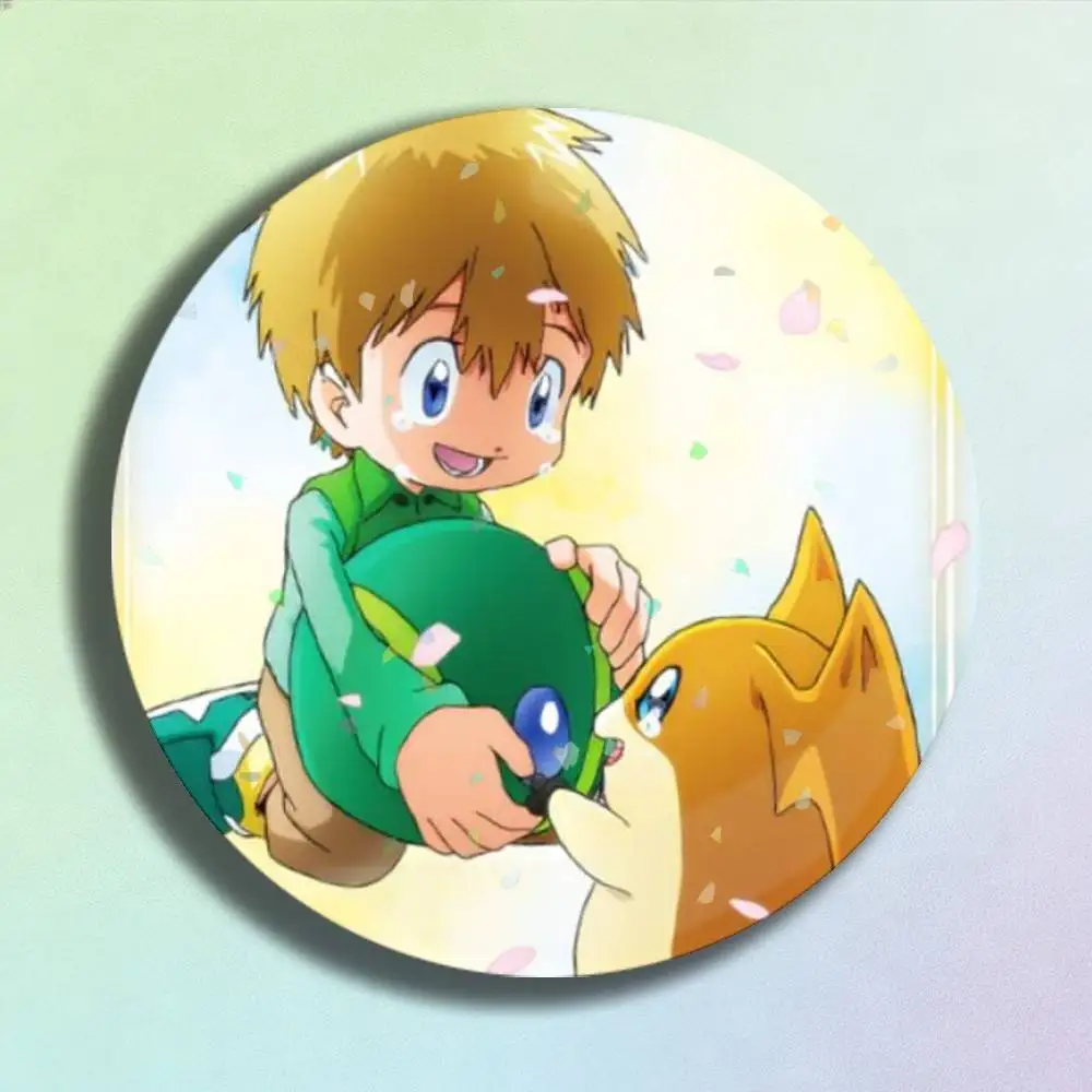 Фото Лазерный значок Digimon Takaishi Takeru: креативная брошь-значок для сумок, одежды, головных уборов, декор, подарки для фанатов и коллекционеров №4