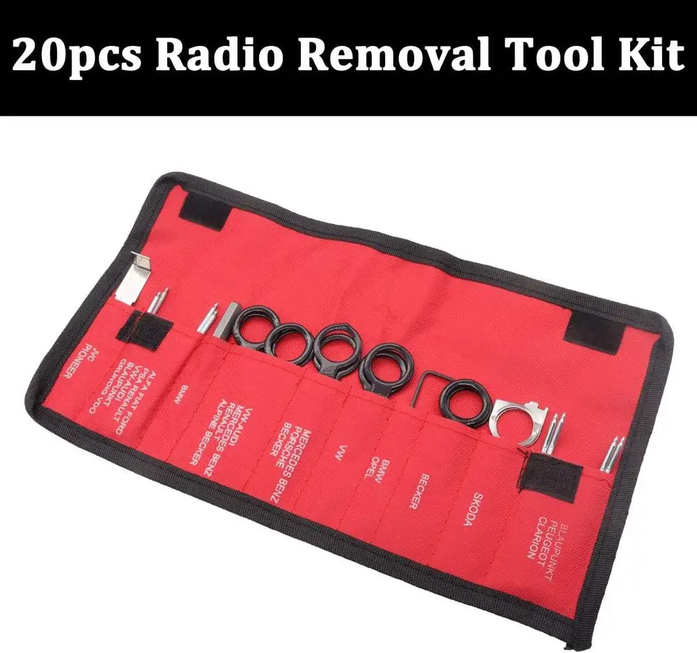 

20pcs Car Radio Removal Tool Kit Auto Audio Cd Player Dvd Navigation Interior Disassembly Repair Tool
