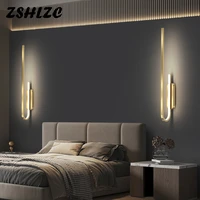 modern led wall light gold indoor deco bedside sconce all copper living room kitchen hall bedroom wall lamp aisle corridor light