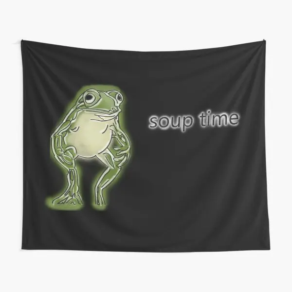 

Soup Time Frog Tapestry Living Wall Art Towel Room Decor Mat Bedspread Travel Home Beautiful Decoration Blanket Printed Bedroom