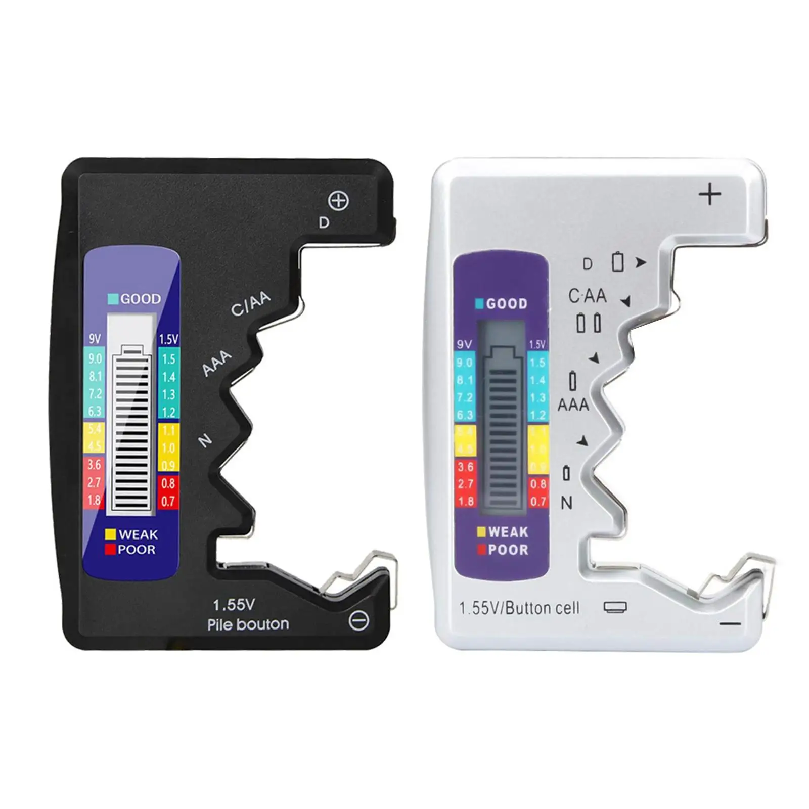 

Digital Battery Tester LCD Display AA/AAA/9V/1.5V Button Cell Battery Capacity Power Capacitance Diagnostic Tool