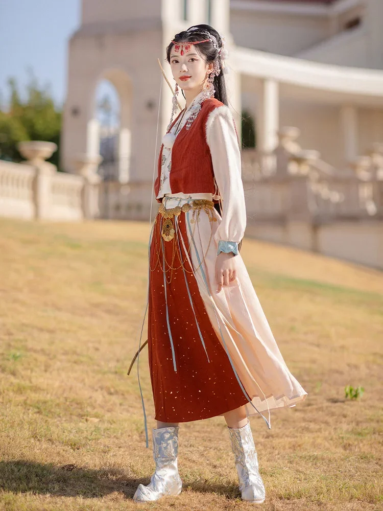 Костюм ханьфу женский в китайском стиле тибетский костюм Тан для взрослых