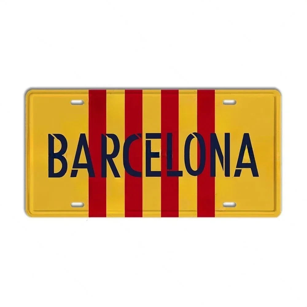 Винтажная Алюминиевая табличка-Барселона Милан Мадрид Деревенский