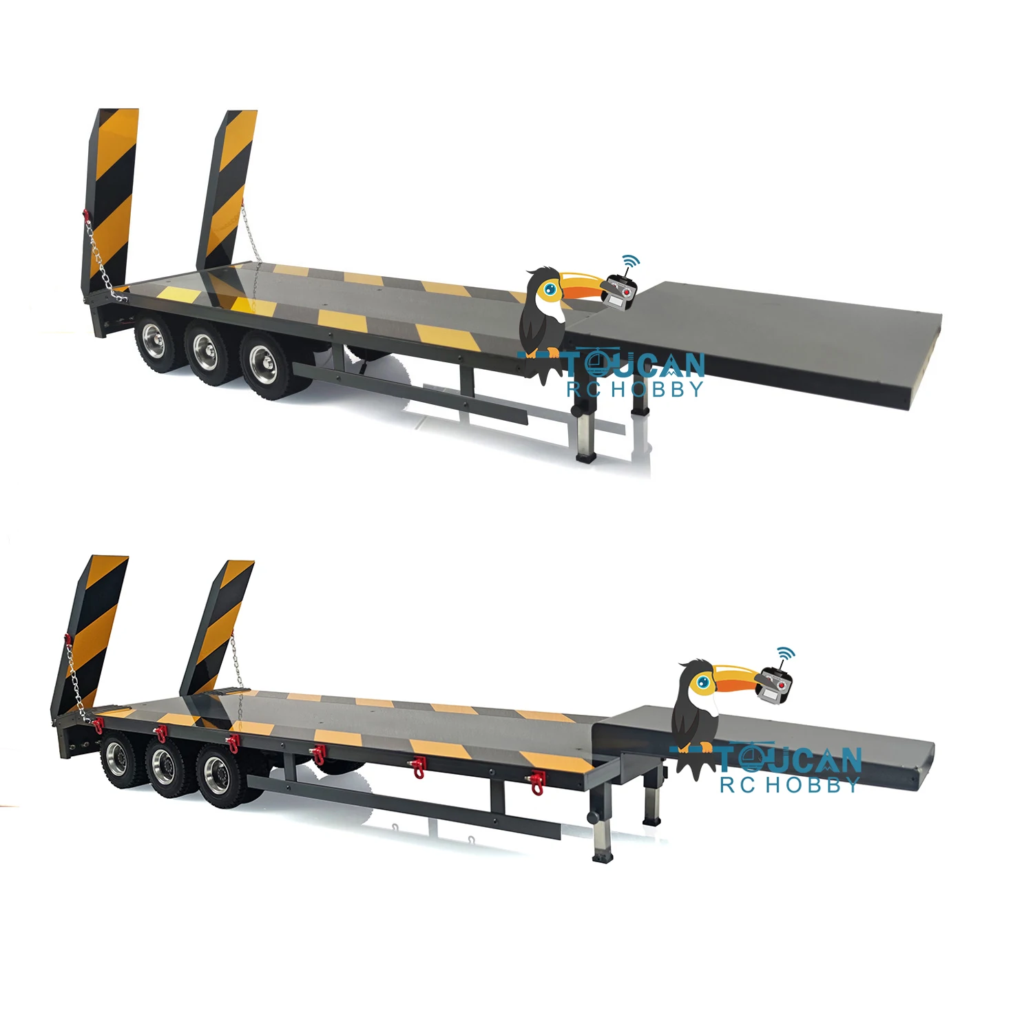 

Metal Wheel Hubs 3Axle Heavy RC Trailer Lights LED for 1/14 Tamiyaya LESU RC Tractor Truck Model Toy TH19957-SMT5