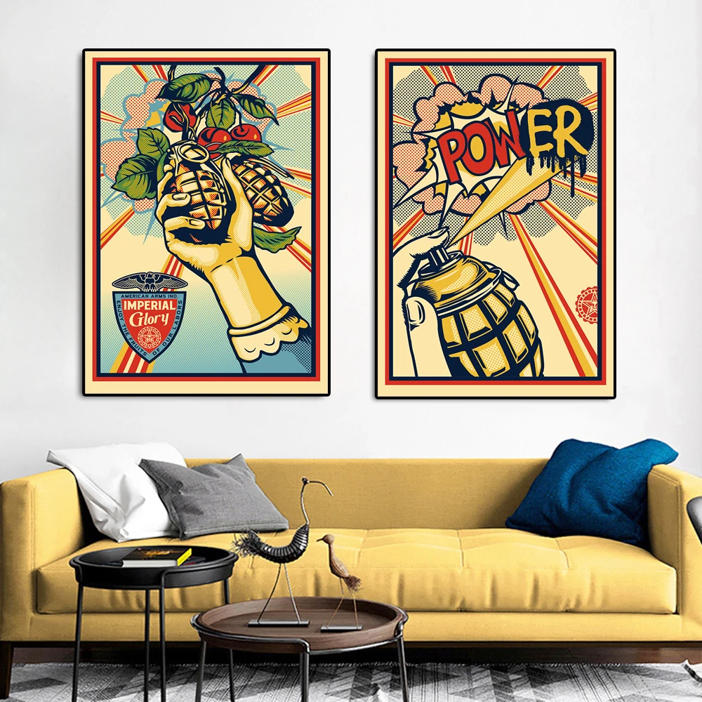 

Retro Poster War ARMS Street Graffiti Art Abstract Wall Art and Prints Vintage Canvas Painting Picture for Bedroom Home Decor