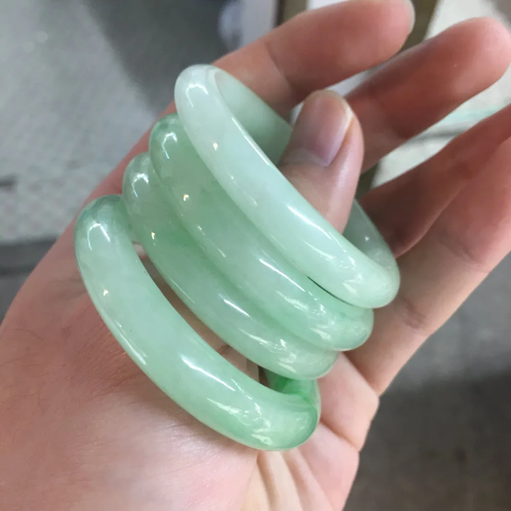 

High Quality 40mm Myanmar Bruma Natural Green Jade Bangles Hand Child Children Baby Stone Bangle Bracelet Jewelry Bracelet
