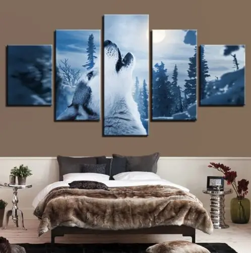 

5Pcs Poster Wolf Pictures Canvas Art Wall HD Print Home Decor No Framed 5 Pieces Paintings Room Decor Abstract 5 Panel Modern