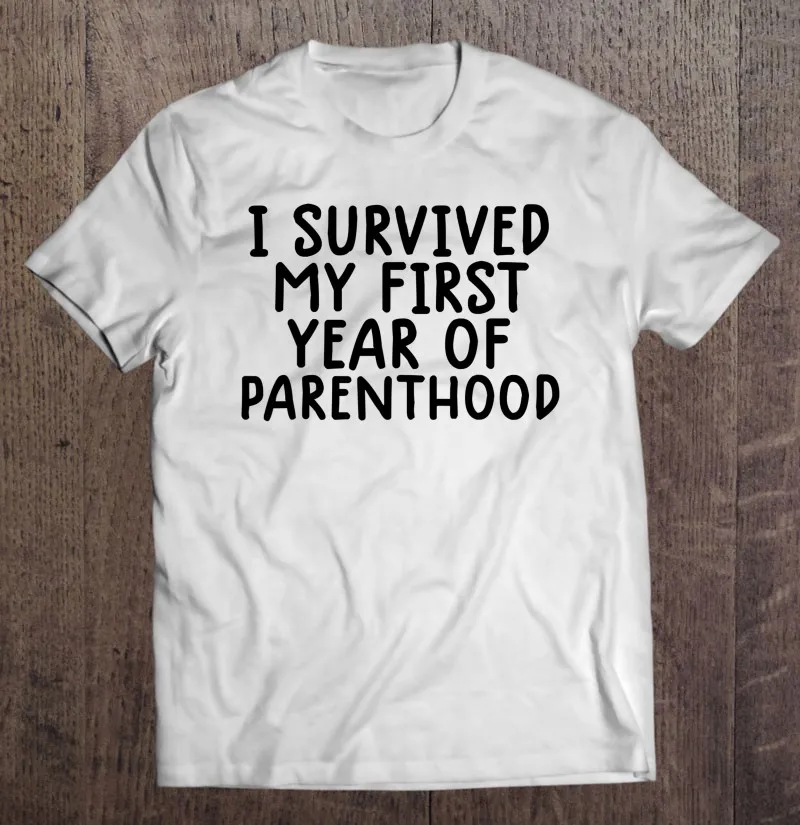 

Новые подарки родителям: я выжила в моем первом году родителей, Мужская футболка большого размера