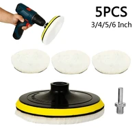 5pcs 34567 inch polishing pad car waxing sponge disk wool wheel auto paint care polisher pads car gadget polishing kit