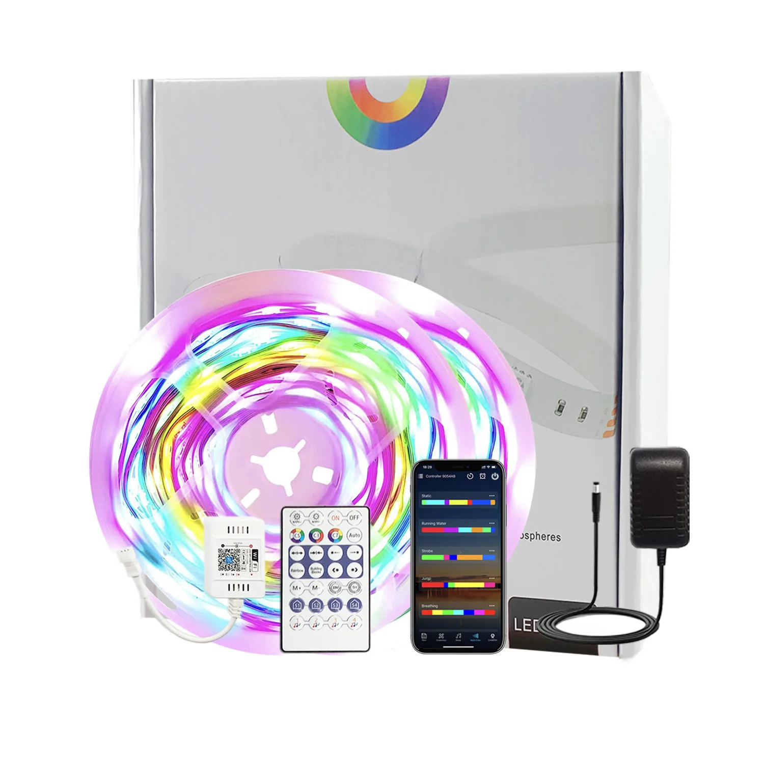 Фотообои с Wi-Fi Bluetooth волшебный цвет 5-40 метров красочный RGB 5050 2835 RGBIC подвижная лошадь
