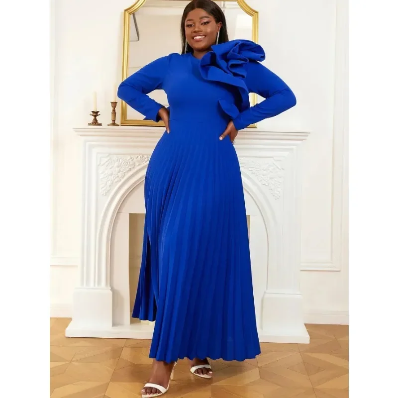 Новинка 2023 года женское винтажное платье с аппликацией скромное плиссированное