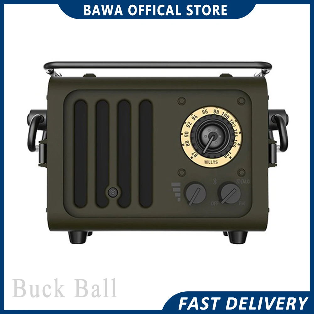 

Muzen Portable Speaker Metal Bluetooth Wireless Radiooo Wd101gn Retro Wild Jeep Style Fm Radio For Outdoor Creative Camping Gift