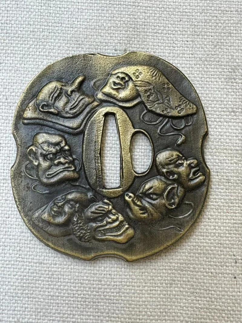 Украшение дома, часть меча, защита лезвия Tsuba, семь головы монстра, использование самурая, катана, ножи, сабля (art.: 3920ccd0db534) - 3920ccd0db534