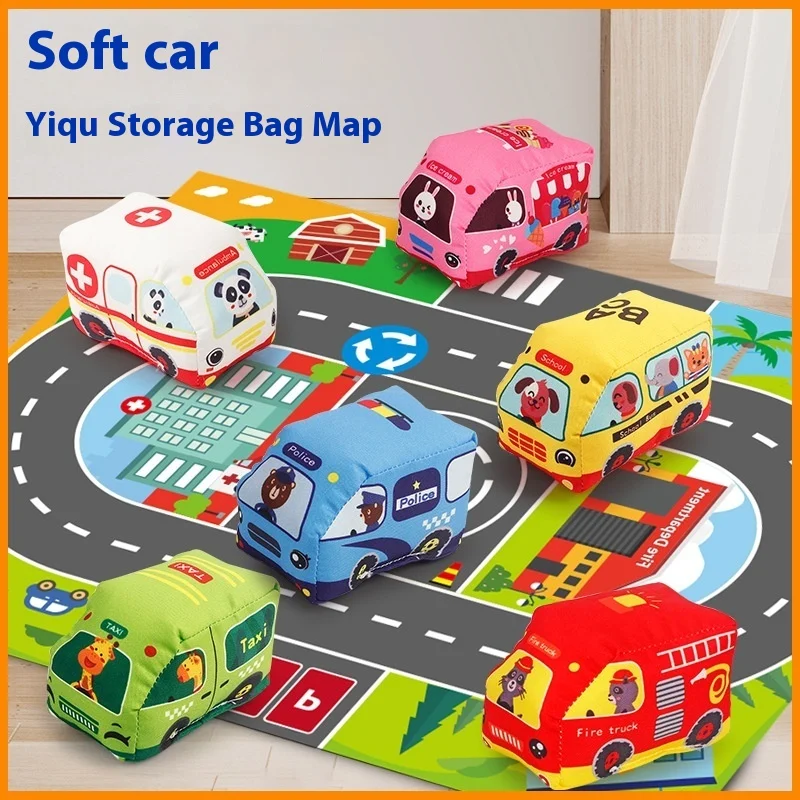 Эмуляционная милая школьная автобус плюшевая игрушка-подушка мультяшные