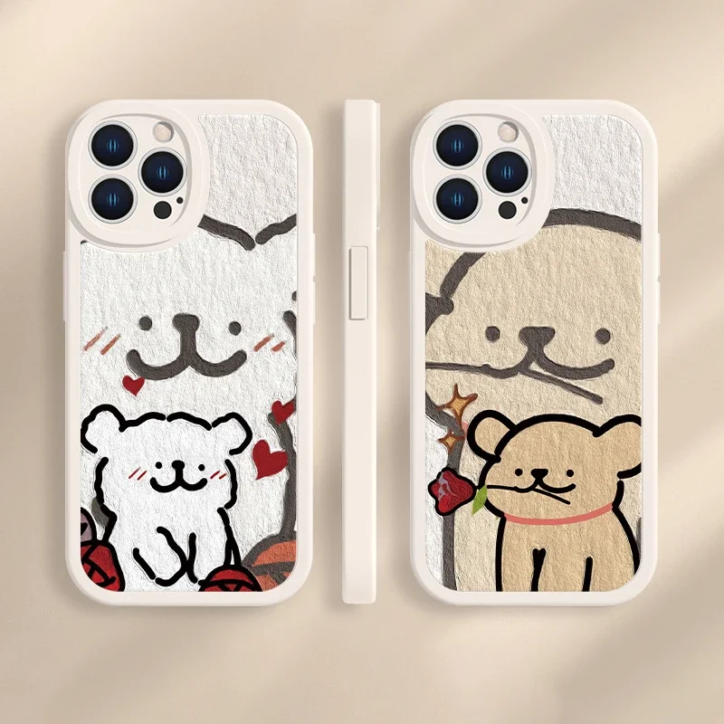 Korean Maltese Phone Case For Lovers Couples for Samsung Galaxy 24 23 22 21 Plus Ultra FE A73 A72 A71 A52 A51 A32 Mobile