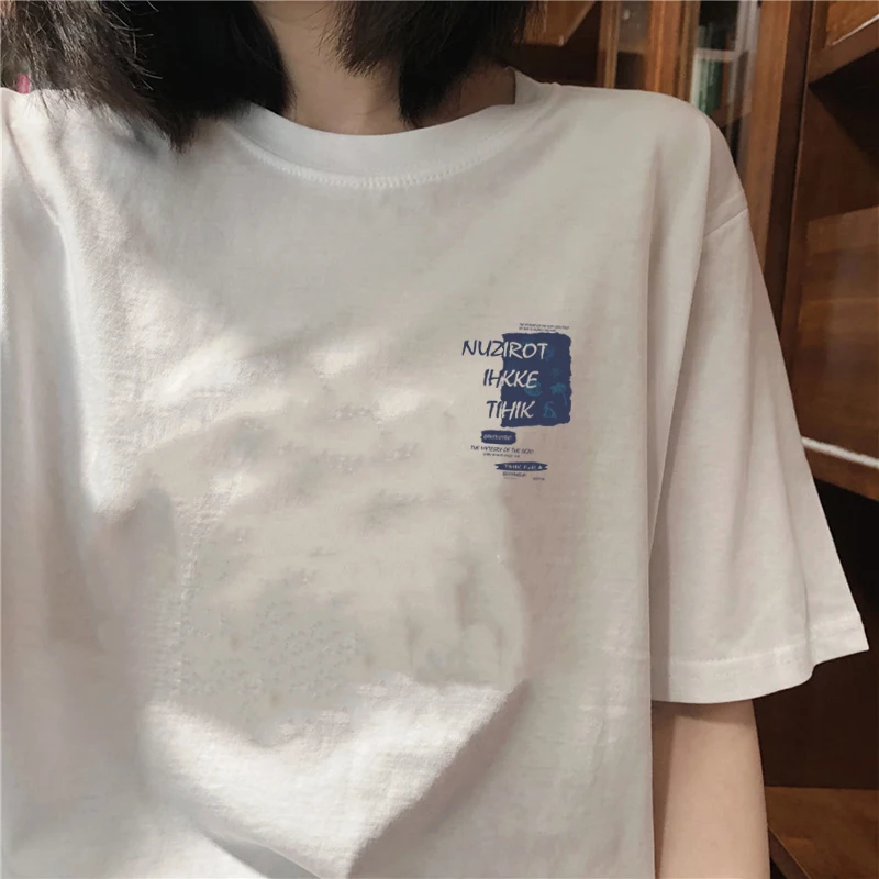 Ретро шикарная футболка из чистого хлопка с короткими рукавами и плечами в стиле