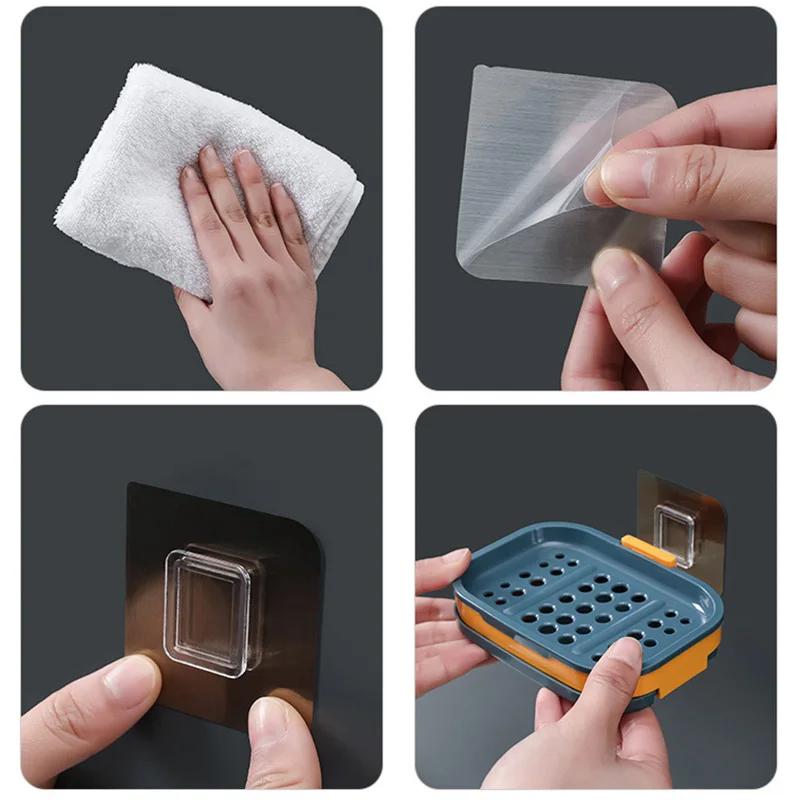 

Soft Silicone Non-slip Soap Holder Soap Box Bathroom Soap Dishes Drain Rack Multifunctional Kitchen Bathroom Supplies