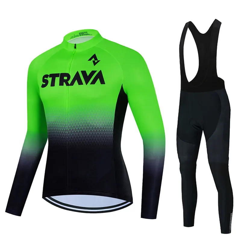 

STRAVA 2022 Men Spring Autumn Cycling Jersey Bib Pants Set Cycling Clothing Mountian Bike Bicycle Clothes Ropa Maillot Ciclismo