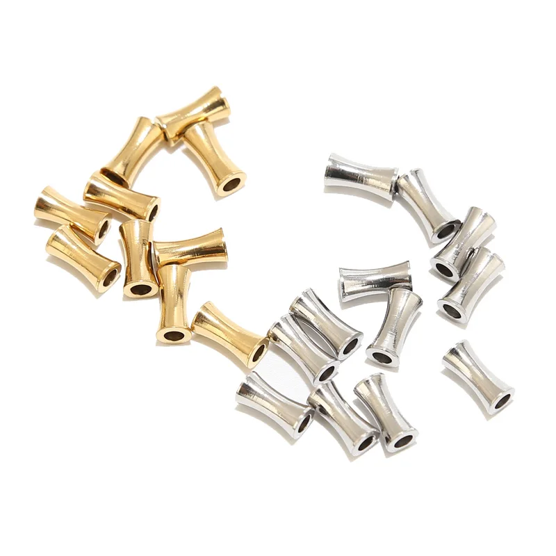 

20pcs Gold Plated Stainless Steel 2mm Hole Beads Column Spacer Beads Connectors Accessories For DIY Jewelry Making Findings