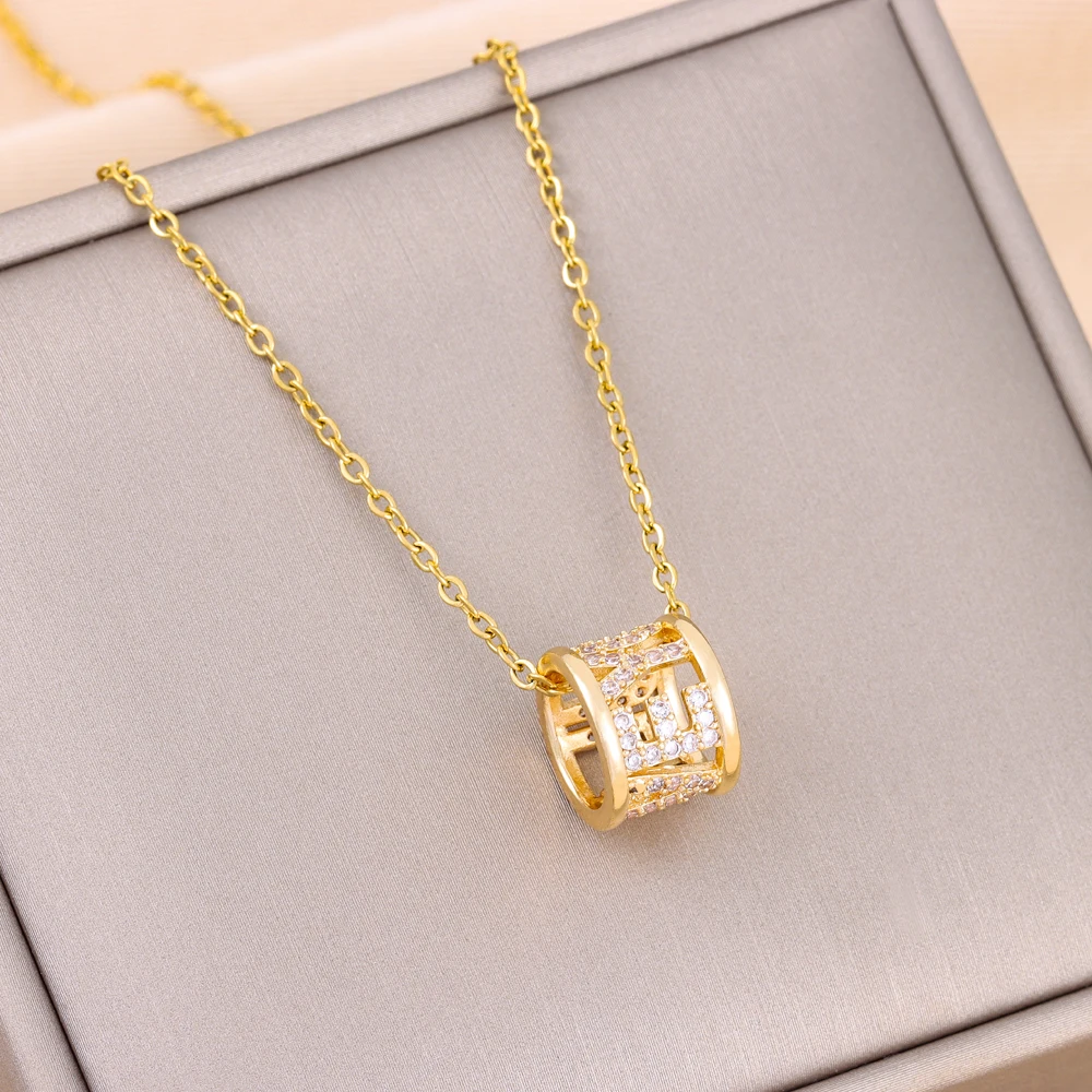 Женская цепочка с подвеской в виде цилиндра, из нержавеющей стали