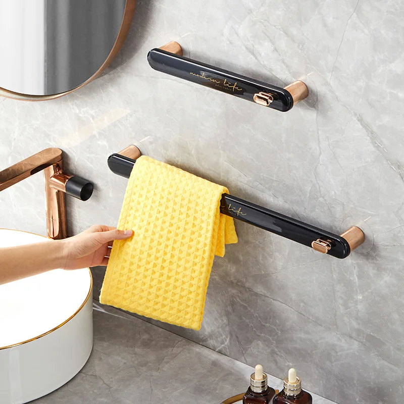 

Creative home light luxury wall hanging rack bathroom towel rack slippers rack free punch bathroom hanger storage rack