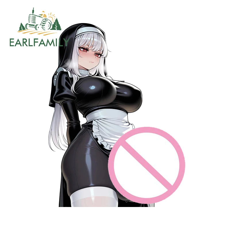 

EARLFAMILY Nun Futanari автомобильная наклейка оригинальная хентай аниме заполняют аксессуары наклейка Waifu багажник Windows ноутбук автомобильный Стайлинг