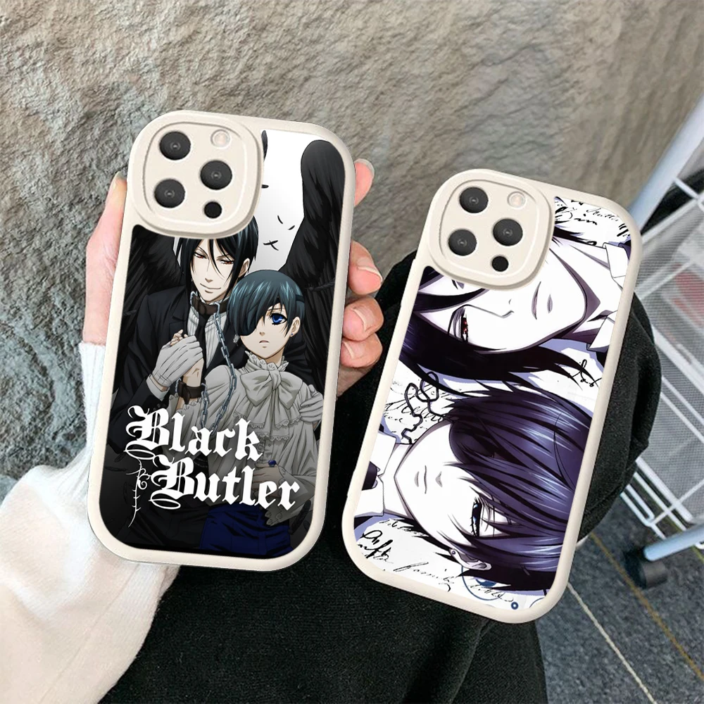 Мягкий силиконовый чехол Черный Батлер Kuroshitsuji для iPhone 15 Plus 14 13 12 11 X XS XR Pro Max Mini 8 7