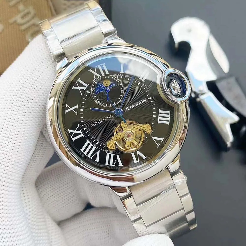 

Original Brand Watches For Mens Fashion Multifunction Moon Phase Automatic Mechanical Watch Business Tourbillon Sports AAA Clock