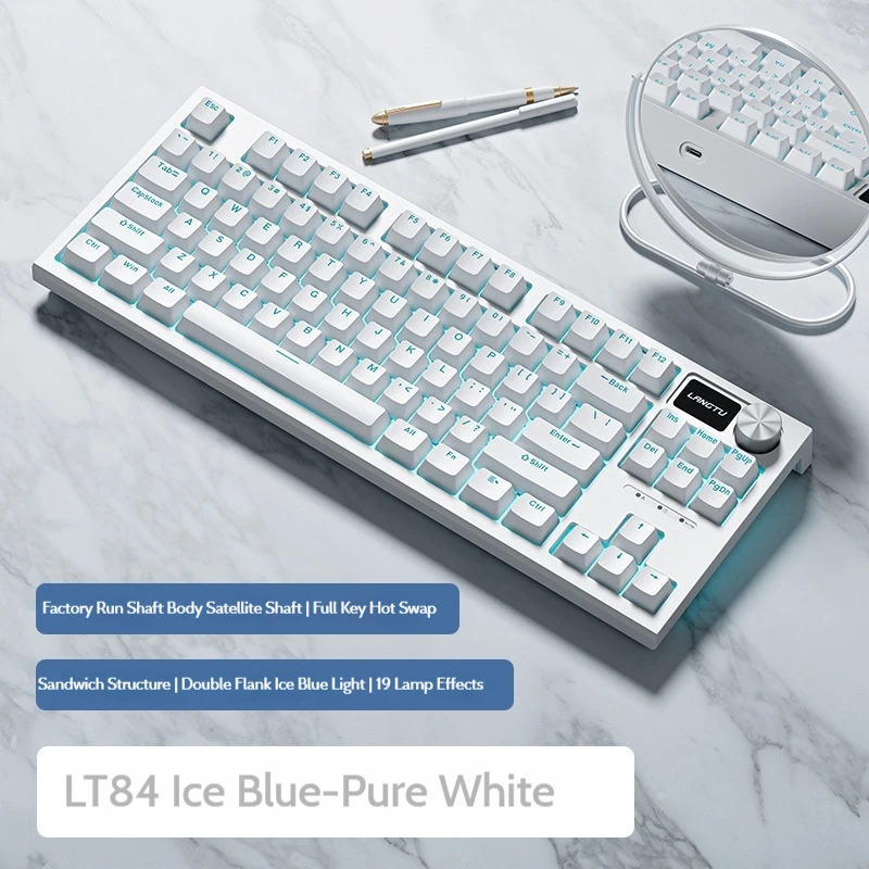 LT84Third Mock Examination Беспроводная механическая клавиатура Bluetooth Проводная зеленая ось