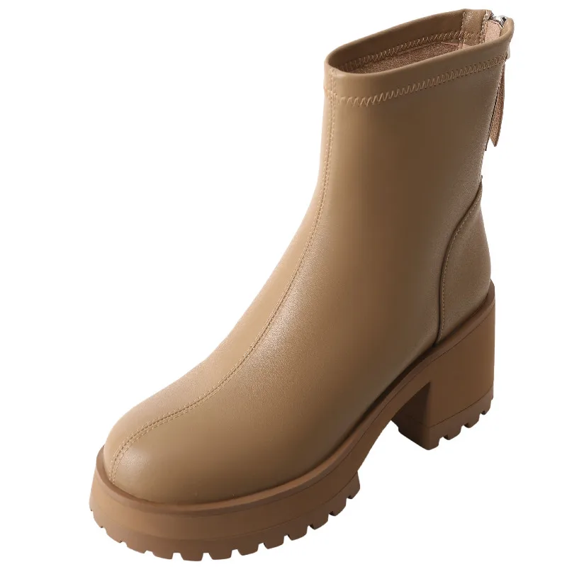 

Dilalula Platforms Ankle Boots For Women Autumn Winter New Arrival Round Toe Thick Heels Office Ladies Casual Shoes Woman