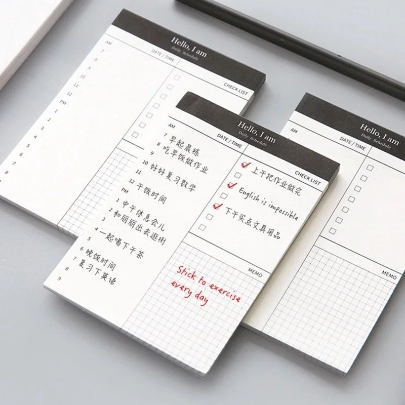 

50 Sheets of Simple Business Tearable Notepad Office Desktop Schedule Memo