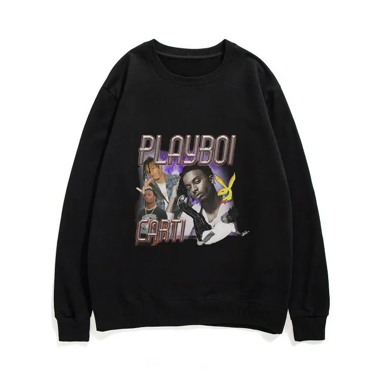 

2022 распродажа Playboi Carti портрет графика эстетика толстовка мужские свободные свитшоты уличная одежда хип-хоп Tupac 2pac Rap пуловер